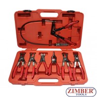 7Pcs Universal Hose  Clamp Pliers Kit, ZR-36UHCPK07 - ZIMBER - TOOLS.