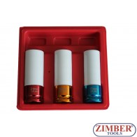 Deep Impact Nut Socket Set Alloy Wheel  1/2" Drive 17-mm, 19mm 21 mm- ZT-01136 - SMANN TOOLS