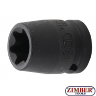 Kraft-Steckschlüssel-Einsatz E-Profil | Antrieb Innenvierkant 12,5 mm (1/2") | SW E22 - 9779-22- BGS technic.