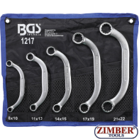 Obstruction Ring Spanner Set | 8x10 - 21x22 mm | 5 pcs.- 1217 - BGS technic.