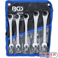 Ratchet Combination Wrench Set | open | 5 pcs. - 30836 -  BGS technic.
