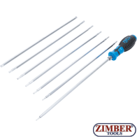 Schraubendreher-Satz mit Wechselklingen | T-Profil (für Torx) / T-Profil (für Torx) mit Bohrung | 8-tlg.| 300-mm - 2326 - BGS technic