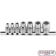 Socket Set, E-Type | 6.3 mm (1/4") / 10 mm (3/8") Drive | E6 - E16 | 7 pcs. - 2027 - BGS technic.