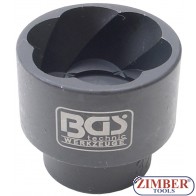 Spezial-Steckschlüssel-Einsatz / Schraubenausdreher | Antrieb Innenvierkant 12,5 mm (1/2") | SW 22 mm (5268-22) - BGS technic