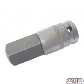 Bit-Einsatz | Länge 70 mm | Antrieb Innenvierkant 12,5 mm (1/2") | Innensechskant 22 mm (ZB-4295) - BGS technic